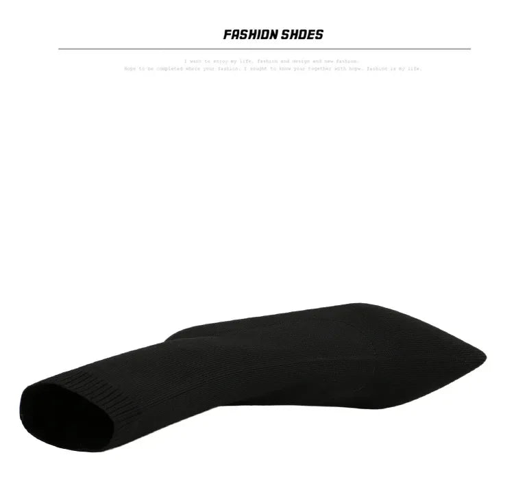 Sexy Sock Boots Knitting Stretch Boots High Heels for Women Fashion Shoes 2024 Spring Autumn Ankle Boots Female