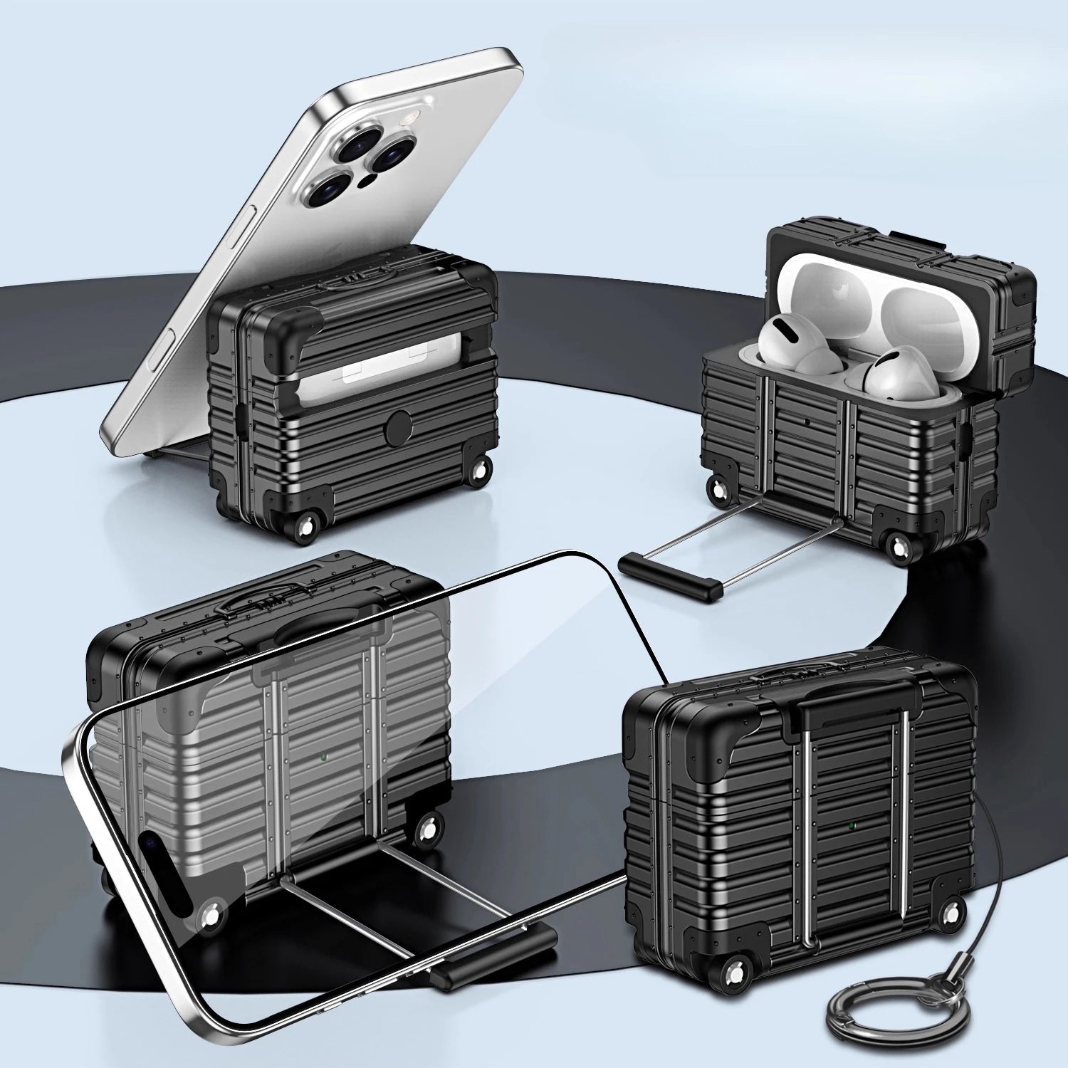 Individual Suitcase for Airpods 4 3 2 Pro Trendy Luggage Protective Case for Airpods1/2/pro2 Drop-proof Headphone Case ﻿  ﻿