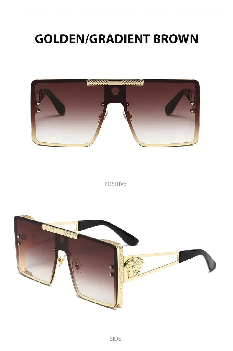 New Personality Square Big Cool Sunglasses for Men Women Fashion Retro Luxury Design Male Sun Glasses Gafas UV400 Gafas De Sol