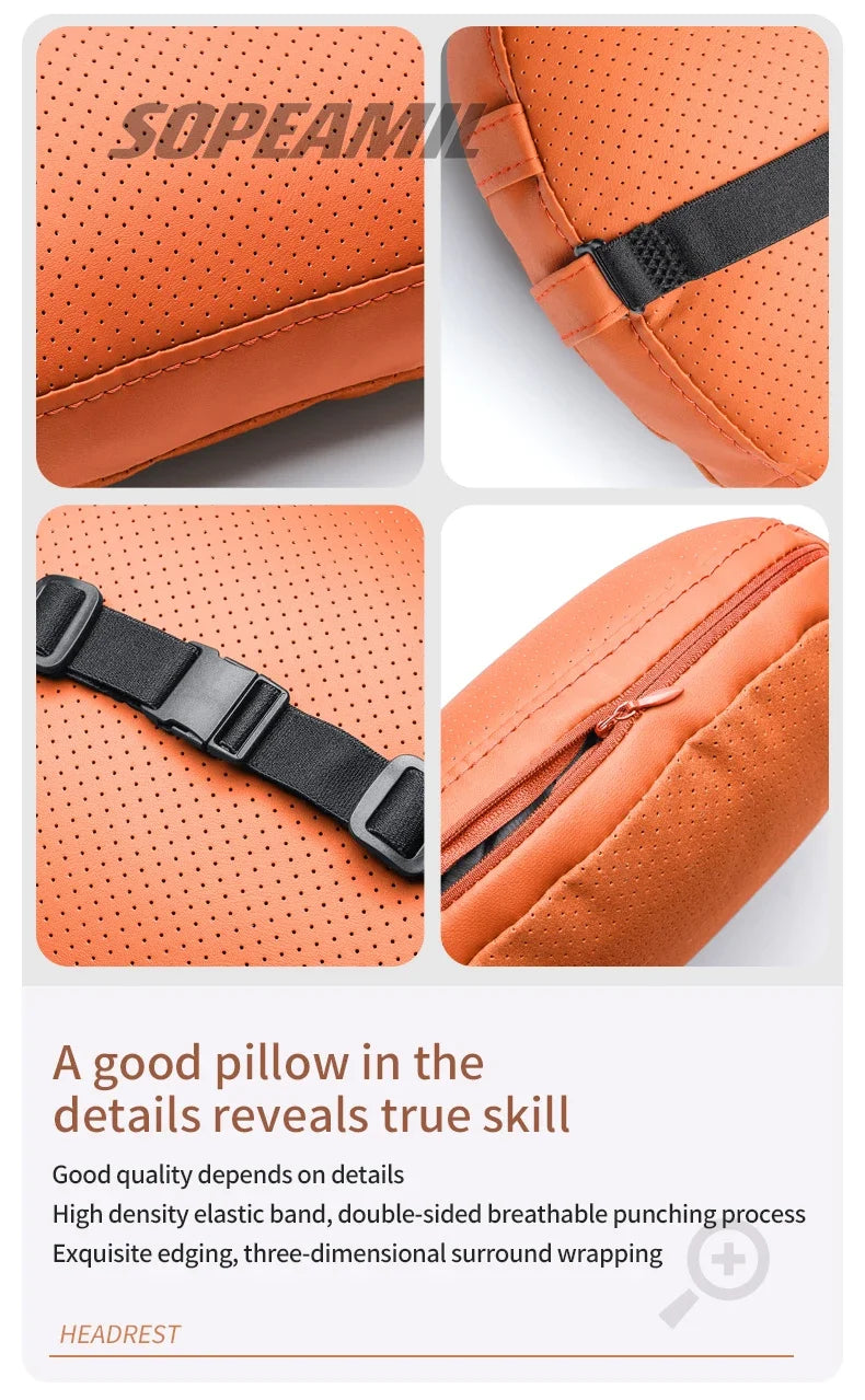 Car Suede Leather Headrest Seat Waist Cushion Pillow Jeep Patriot Commander Renegade Compass Grand Cherokee Wrangler Gladiator