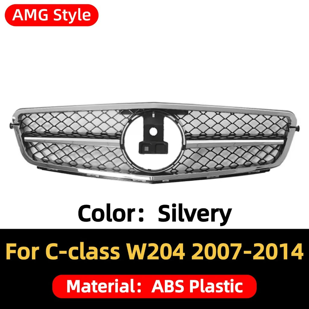 Front Bumper Grille Grill Tuning Accessories For Mercedes Benz C class W204 2007-2014 C180 C200 C250 C300 AMG GT Diamond Style