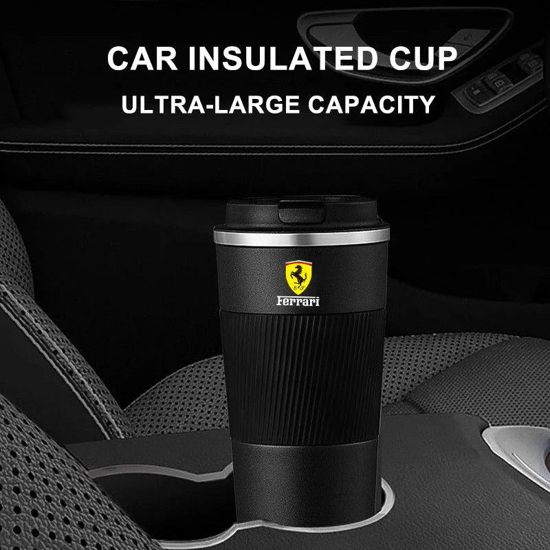 F1 Ferrari Car Emblem Stainless Steel Thermals Mug Coffee Water Cup For Ferrari Roma 488 Portofino F8 Roma Spider SF90 Superfast