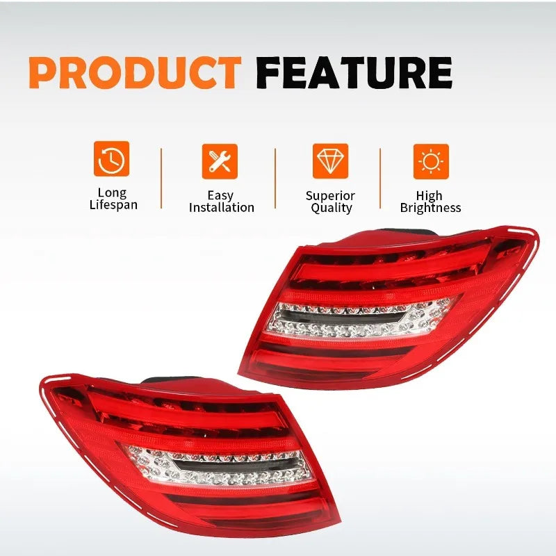 LED Tail Light Rear Brake Lamp For Benz W204 European version C63 AMG C180 C200 C250 C300 C350 2011 2012 2013 2014