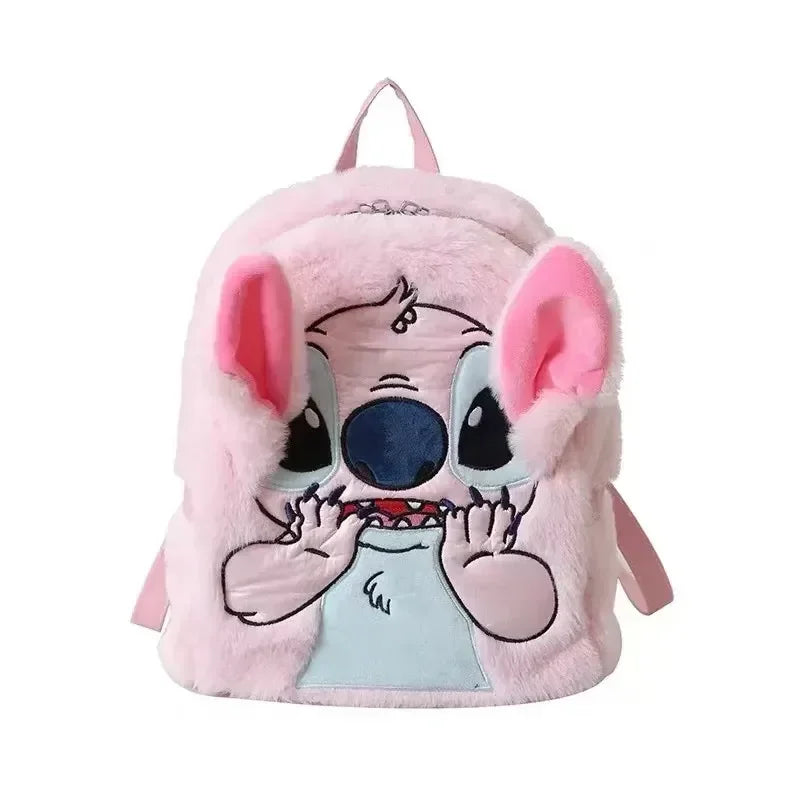 Disney  Stitch Plush New Backpack Cartoon Fashion 3d Mini Women's Backpack Large Capacity Cute Children Schoolbag High Quality!!