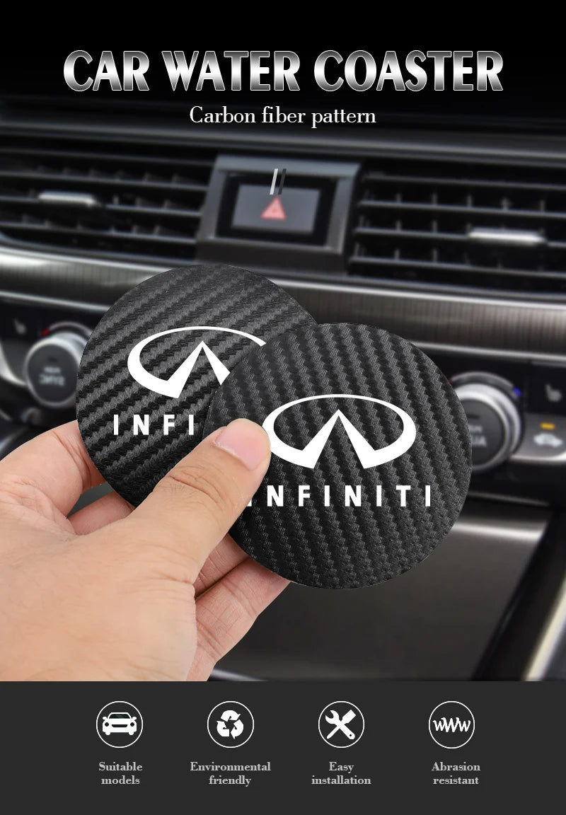 Car Cup Holder Coaster Car cup storage mat Accessories for Infiniti Q50 G37 FX30 FX35 Q60 QX50 M37 ESQ JX35 QX70 Q30 FX50