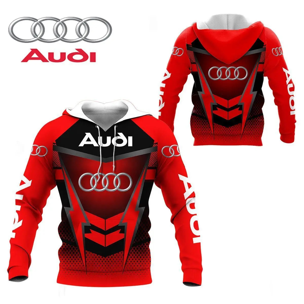 Audi Autumn and Winter Best-selling Adult Hoodie 3D Printing Breathable and Comfortable Men's Sports and Leisure Hoodie MOTO
