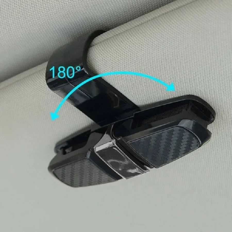 80-degree Rotating Multi-functional Car Eyeglass Storage Clip Bidirectional Automobile Eyeglass Clip Holder for Easy Access