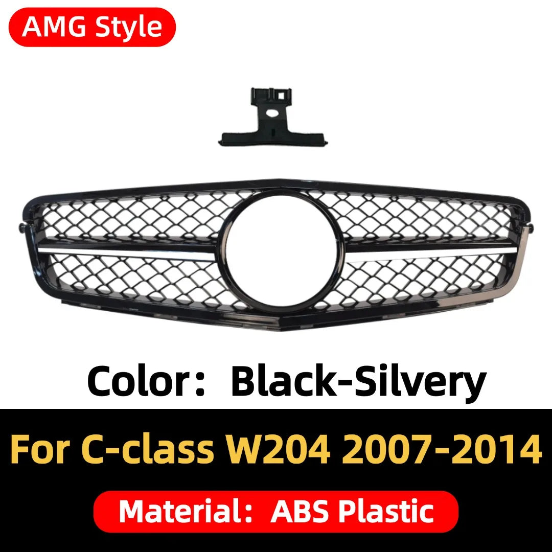 Front Bumper Grille Grill Tuning Accessories For Mercedes Benz C class W204 2007-2014 C180 C200 C250 C300 AMG GT Diamond Style