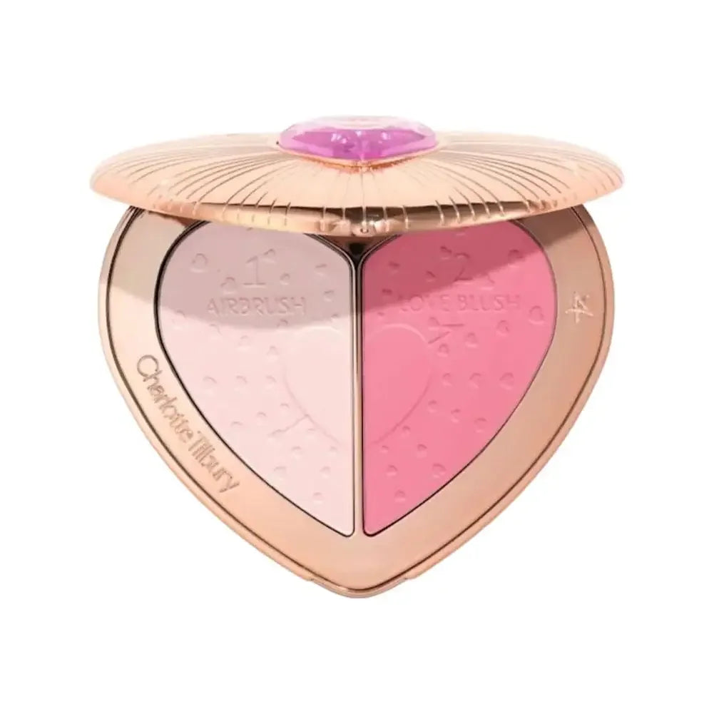 Charlotte Tilbury Shimmer Makeup Air Cushion Lightweight Moisture Oil Control Two Color Heart Shape Powder Blusher Unique Design