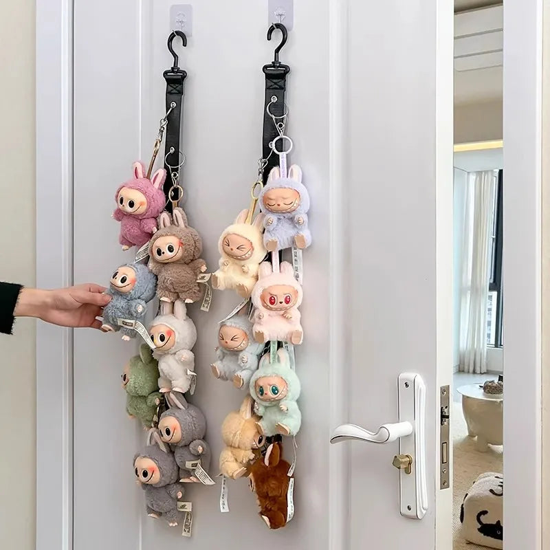 Hanging Storage Hook for Labubu Cartoon Doll Storage Rack with 8 Hooks Door & Wall Hanging Organizer for Labubu Accessories
