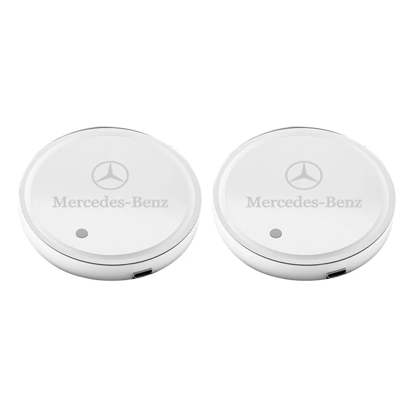 Car Glowing Coasters LED Light Water Cup Mat For Mercedes Benz AMG W203 W206 W220 W205 W211 Car USB Charging Coasters keychain