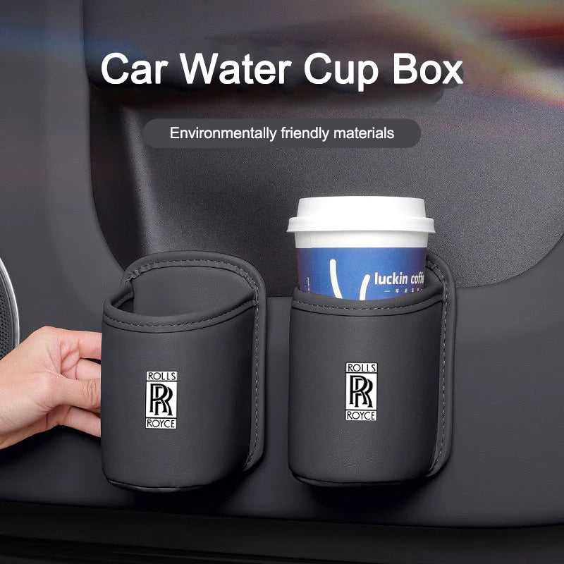 Universal Leather Car Seat  Drink Rack ater Cup Box for Rolls-Royce Cullinan Phantom Ghost Wraith Dawn Auto Interior Accessories