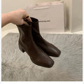 Women's High Heel Leather Boots ort Faion Boots Street Sle Me  PU Upper Spring Autumn Season Thi Heel