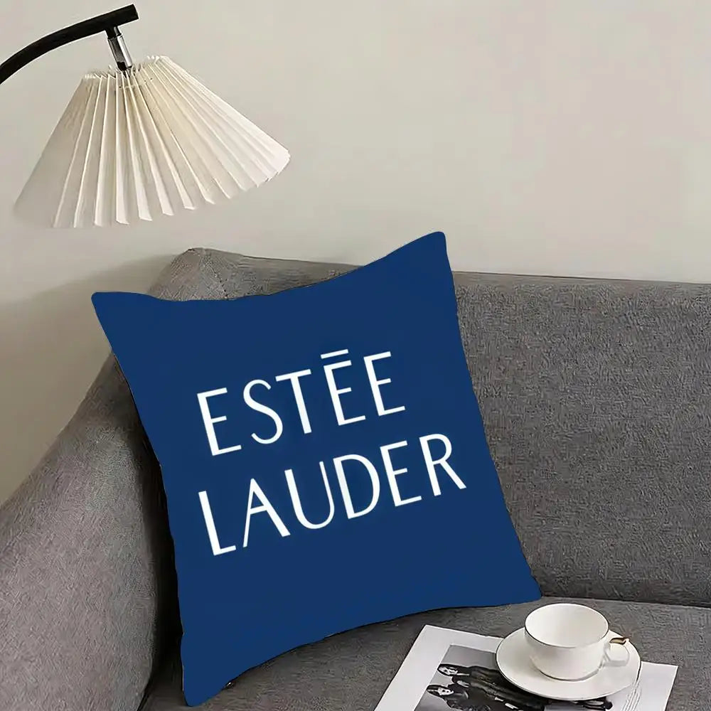 Luxury E-Estee l-Lauder Cushion Cover Elegant Comfort Pillowcase Sofa Bed Double-sided Printed Invisible Zipper Home Decor