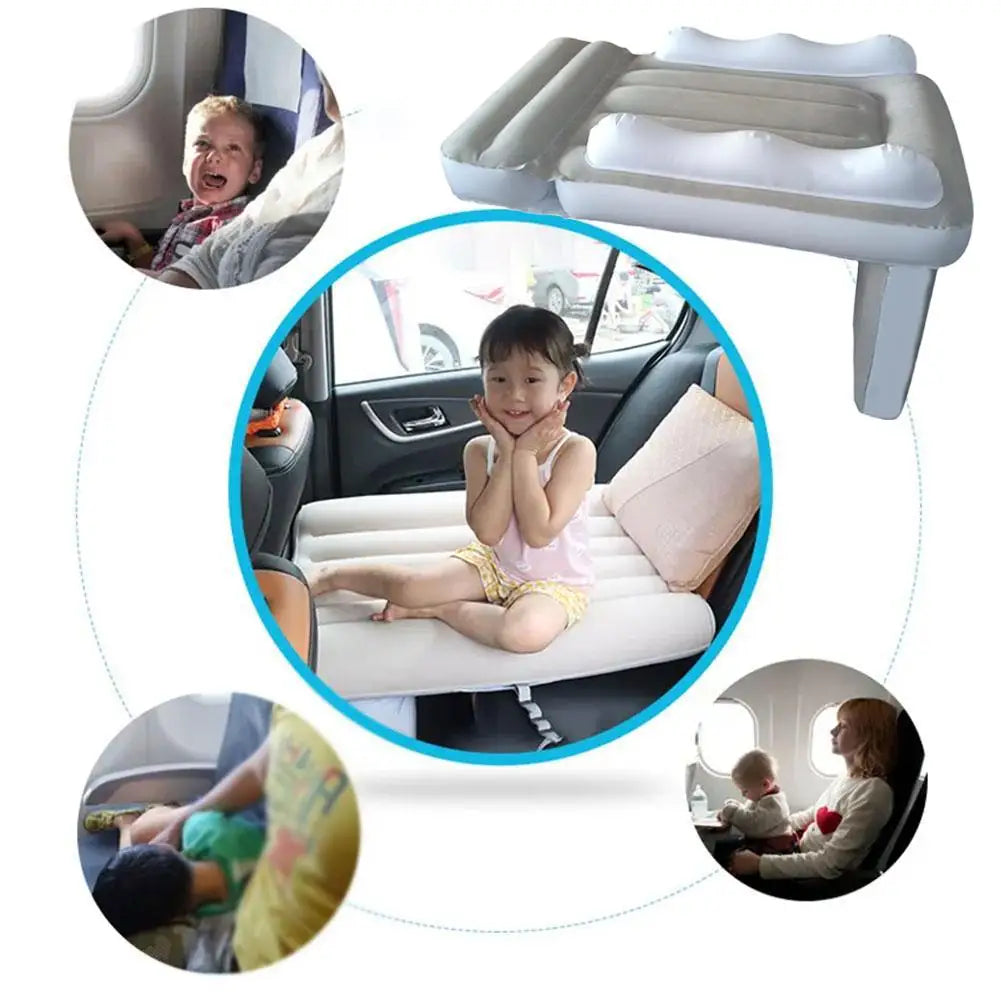 Baby Inflatable Mattress Children's Car Rear Folding Car Mat Outdoor Travel Thickened Plush Air Cushion Car Inflatable Bed ﻿