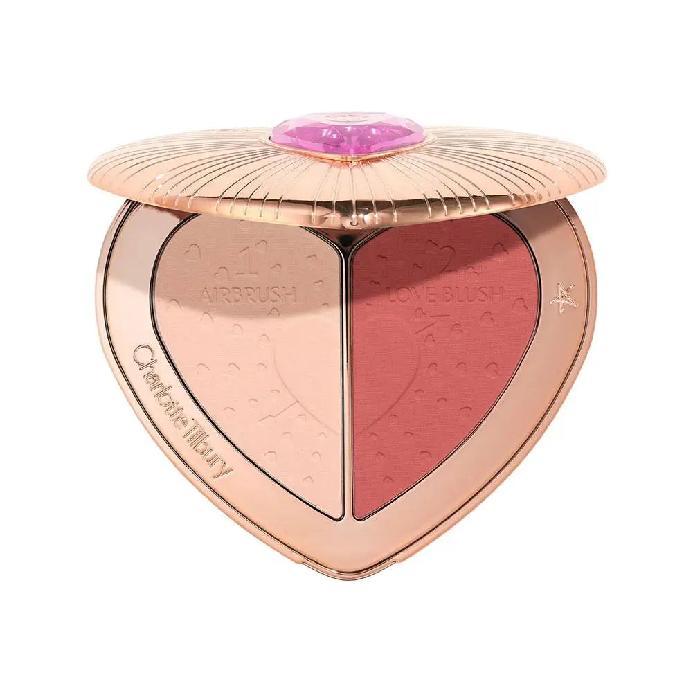 Charlotte Tilbury Shimmer Makeup Air Cushion Lightweight Moisture Oil Control Two Color Heart Shape Powder Blusher Unique Design