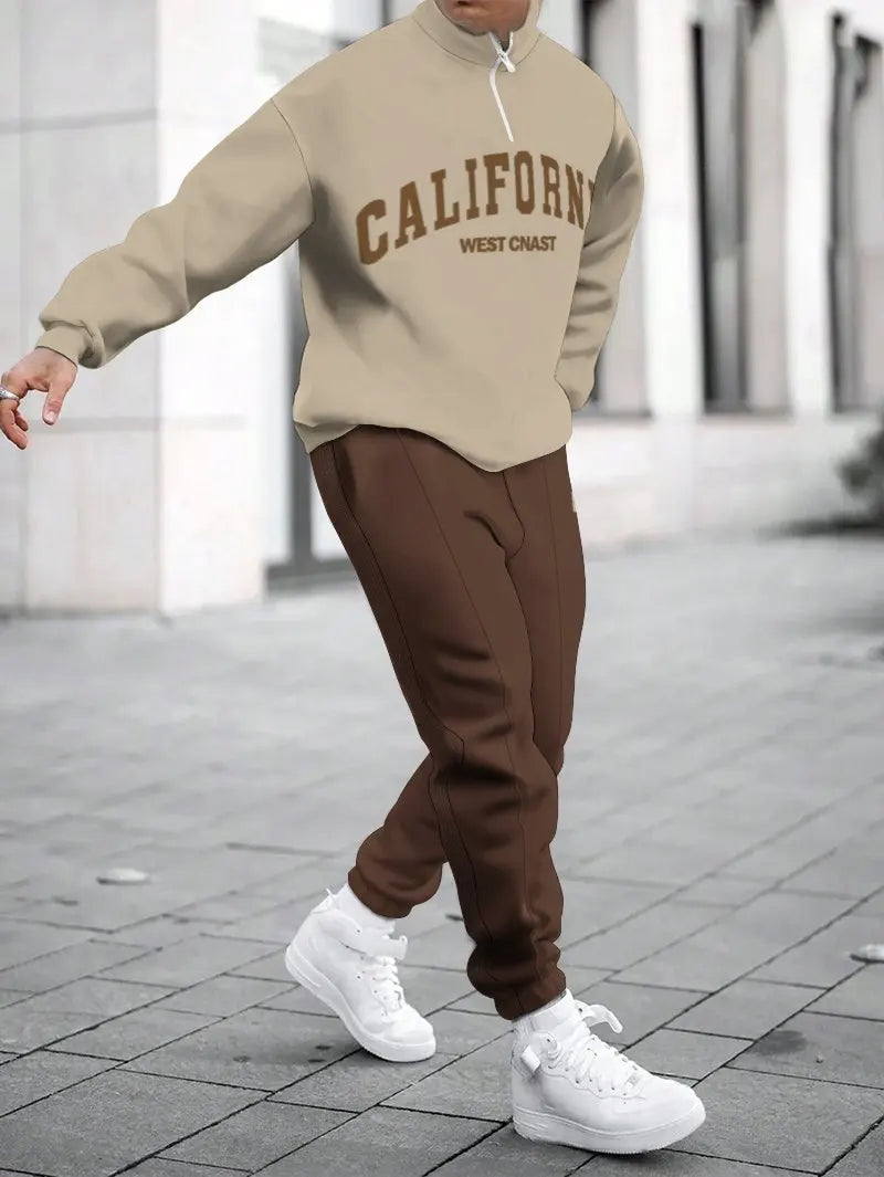 Men's Hoodie Sweatshirt 3D Print Casual Sportswear Long Sleeve Loose Fit Spring Autumn Set with Pants Polyester Fabric