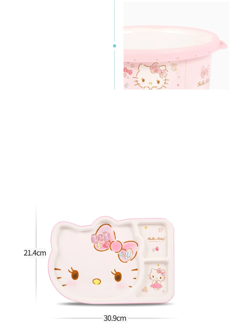 For Hello Kitty Children Tableware Cartoon Irregular-shaped Bowls Anti-scald Dining Plates BPA Free Baby Food Supplement Bowls