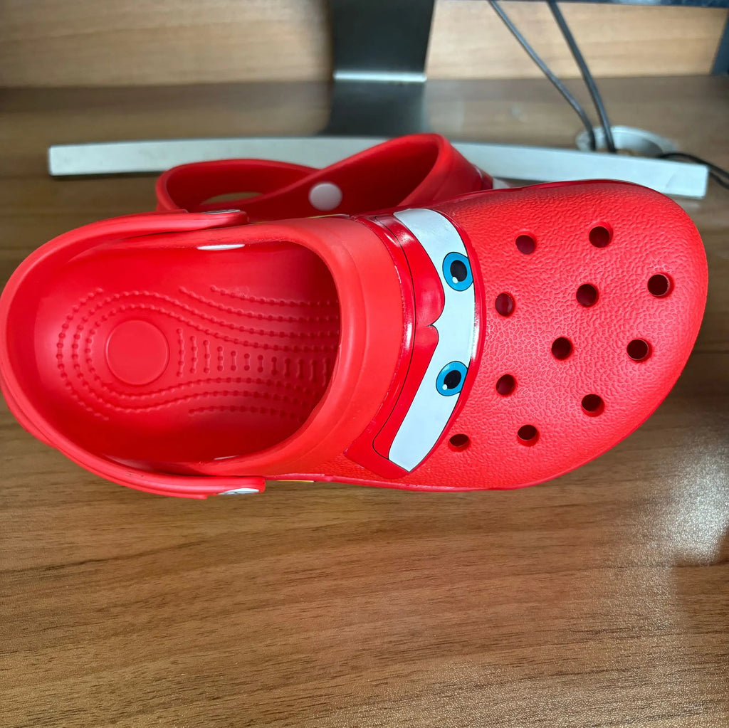 New Disney McQueen Pix Cartoon Solid Color Waterproof Anti Slip Hole Outdoor Sandals Casual Sandals Adult Anime Accessories