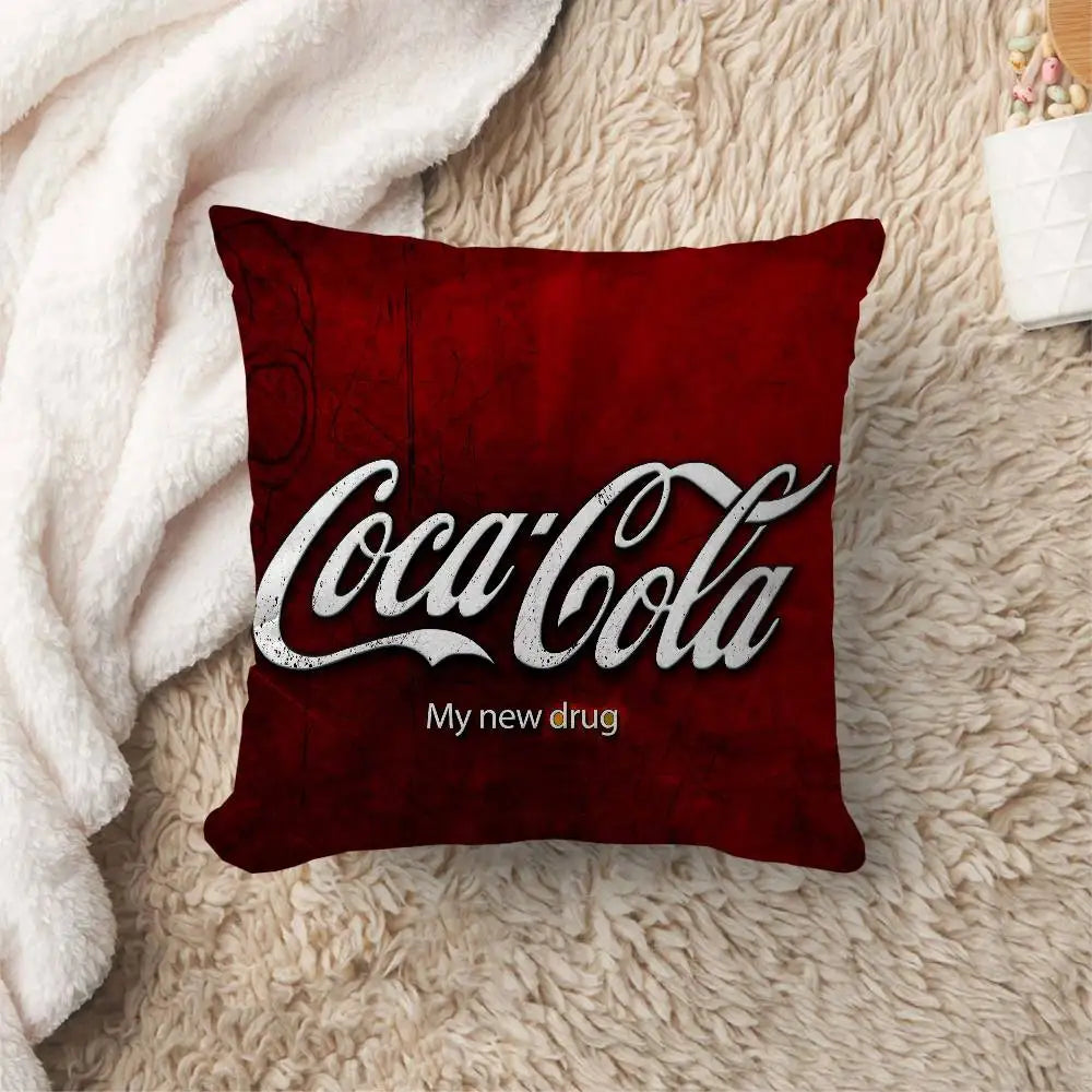C-Coca C-cola Vintage Logo Pillow Cushion Cover Pillowcase Living Room Sofa Home Decor Customized