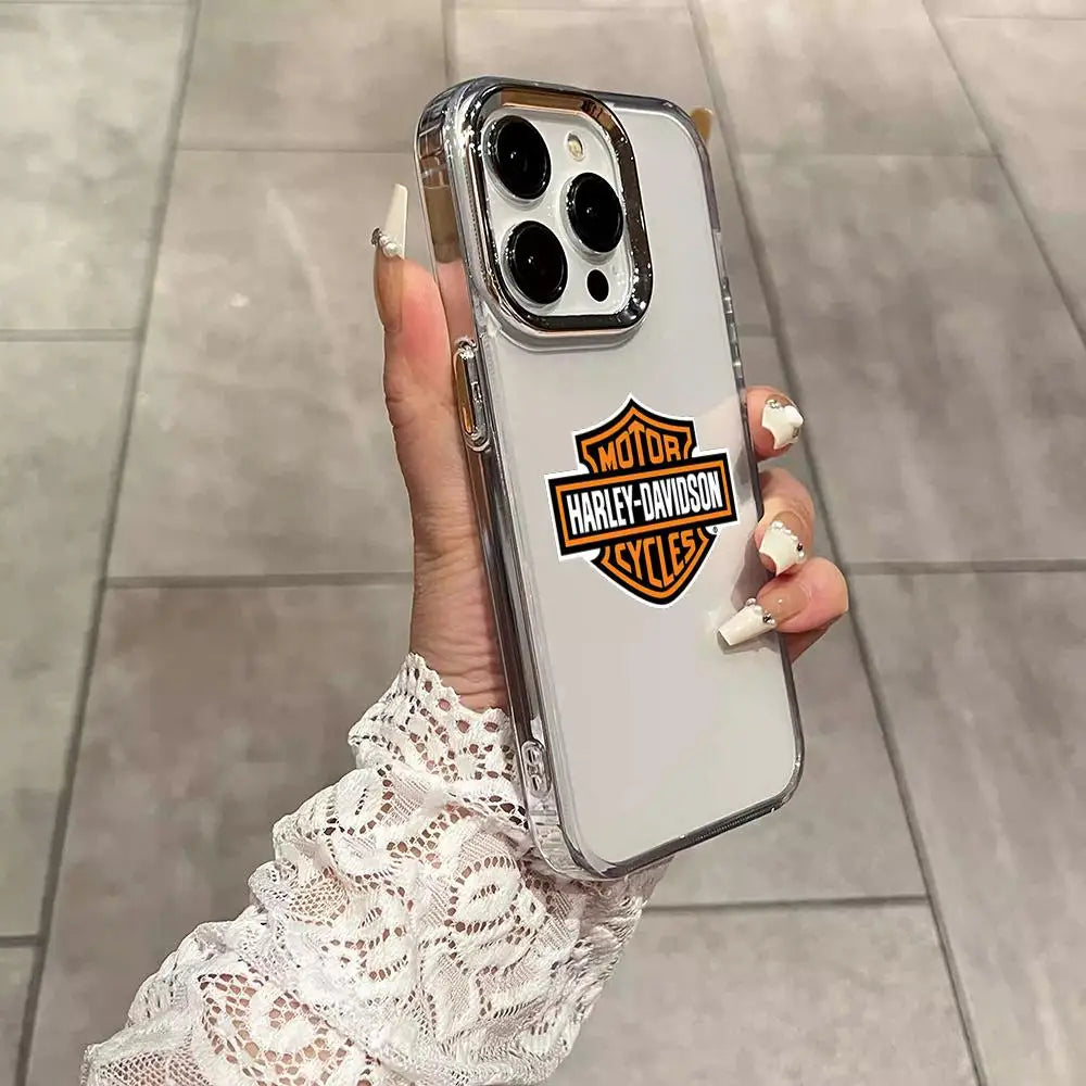 Motorcycle H-Harleys D-DavidsonsS Phone Case for Iphone 17 Air 16 15 14 13 12 11 Pro Max Plus Electroplated large hole soft shel