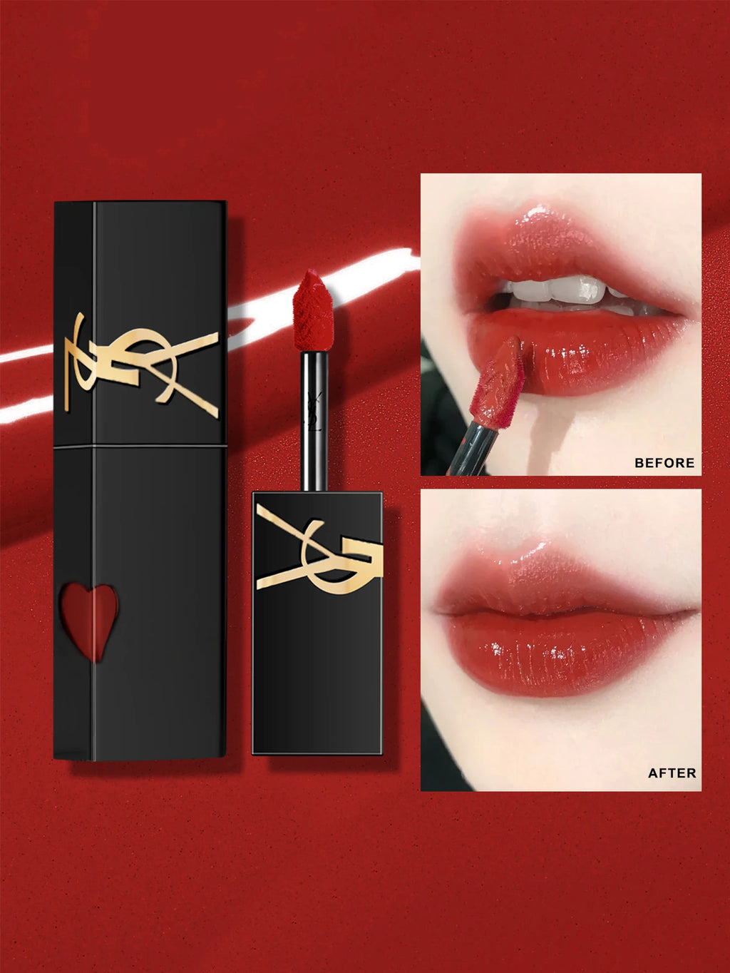 Yves Saint Laurent The Inks Vinyl Cream High Shine Lip Stain #610-Nude #416-Chili  - 0.18 FL .OZ./5.5ML