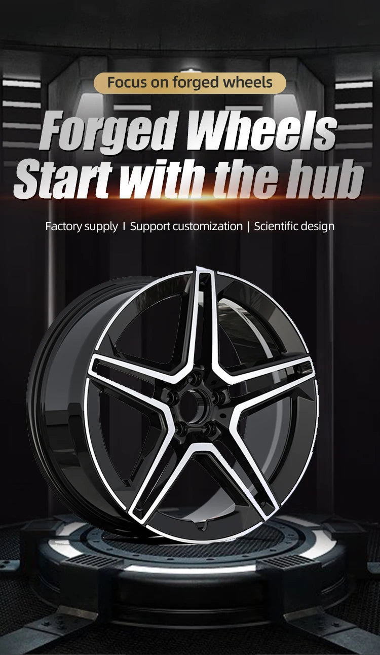 Car Hub Rims Passenger Car Wheels 5X112 Forged Alloy 18 19 20 21 22 23 Inch for Mercedes benz Aluminium Alloy Black Rim