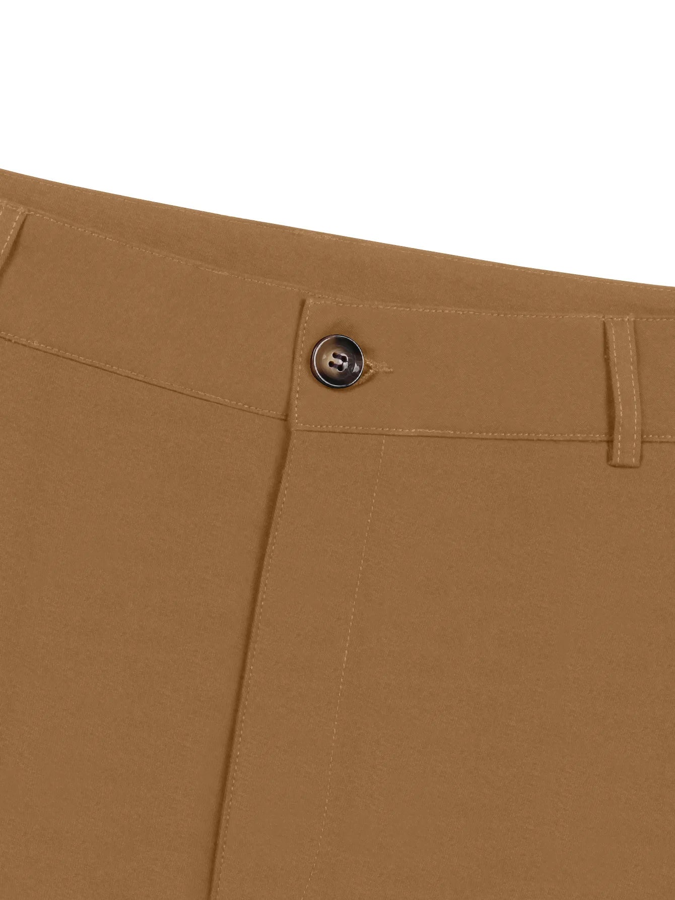 Men's Casual Decorative Fake Pocket Pure Color Formal Pants Mid Waist Long Trousers Cotton Polyester Blend Fashion Urban