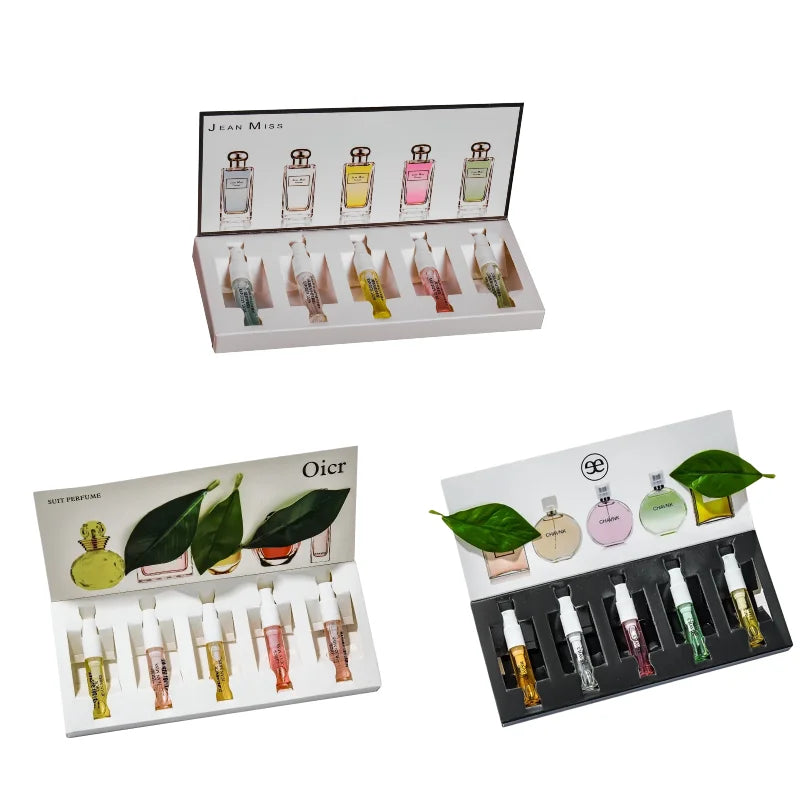 5*3mlWomen's Perfume Set Original Fresh Long-Lasting Floral Fragrance Eau De Toilette Gift Box Five-Piece Plant-Based Collection
