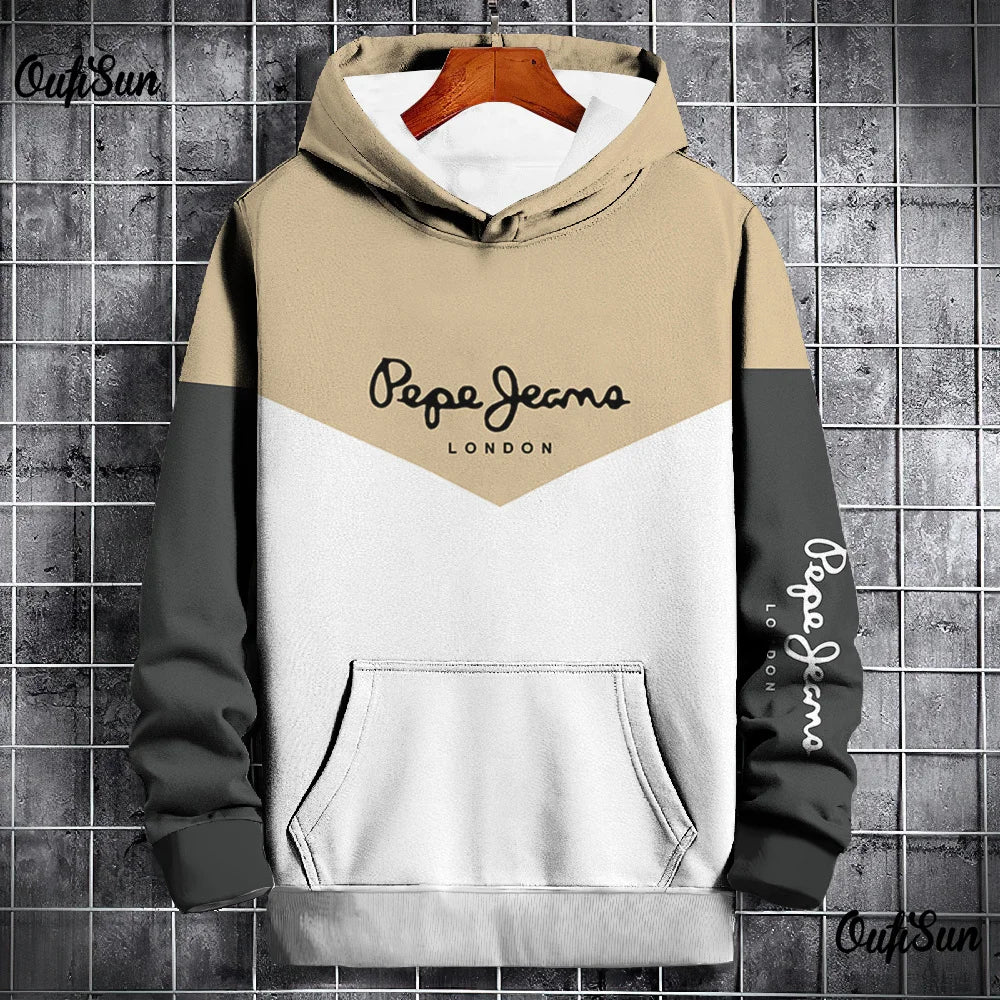 Autumn and Winter Casual Men's Hoodies Funny Splice 3D Print Sweatshirts Outdoor Sports Pullover Fashion Trend y2k Clothes Tops