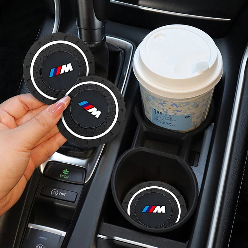 Car Water Coasters Non-slip Water Cup Anti Slip Mat For BMW M E46 E90 E60 F10 F30 E39 E36 F20 E87 G30 E92 E91 Interior Accessory
