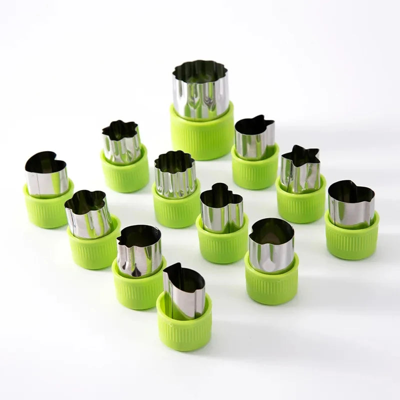 Colorful Cookie Cutter Set, 12 pcs  Shape Stainless Steel Mini Food Cutters, Perfect for Baking, Decorating, and Lunch Snacks