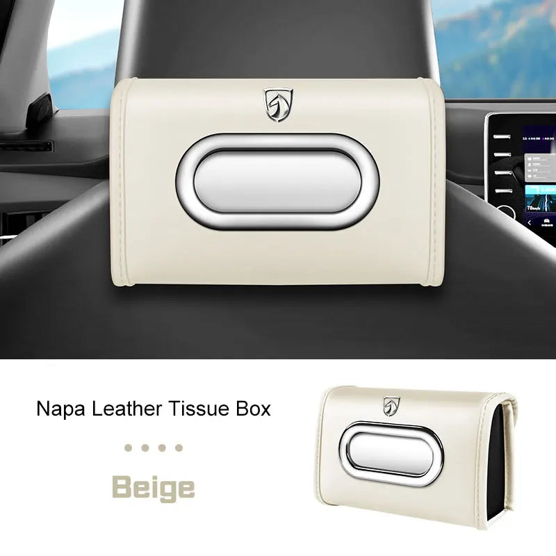 for Baojun 510 730 360 560 RS-5 530 630 Wuling Hongguang S Leather Car Tissue Bag Seat Back Hanger Kleenex Case Visor Napkin Box