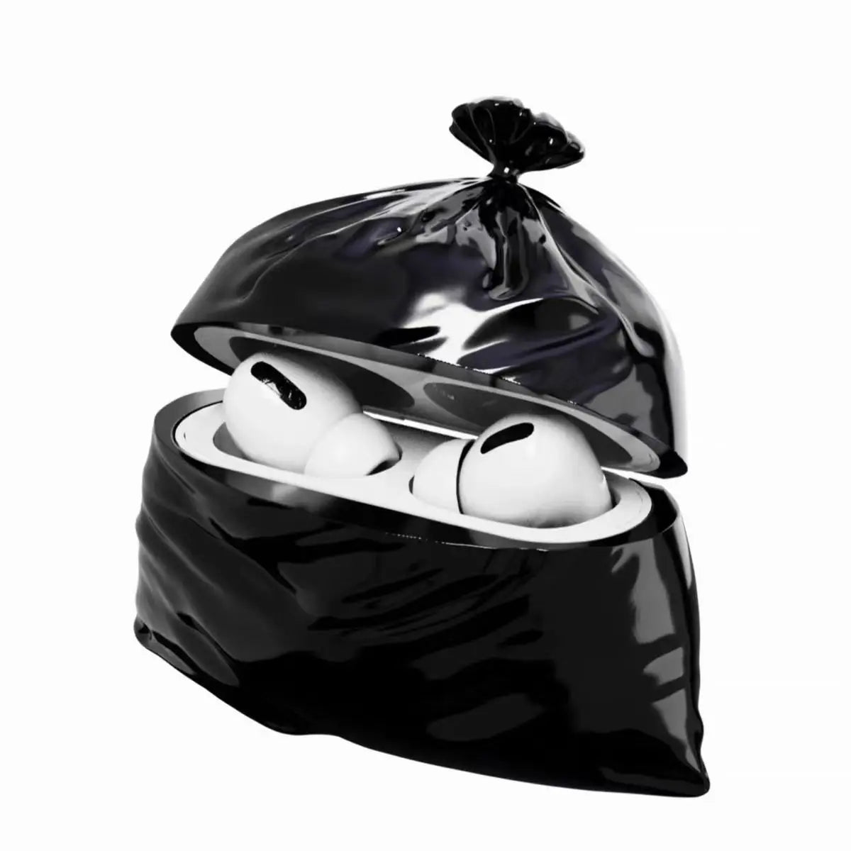 3D Garbage Bag Funny Cartoon Earphone Case for Airpods 4 1 2 3 Pro Protective Cute Silicone Cover for Airpods Pro2 with Hook