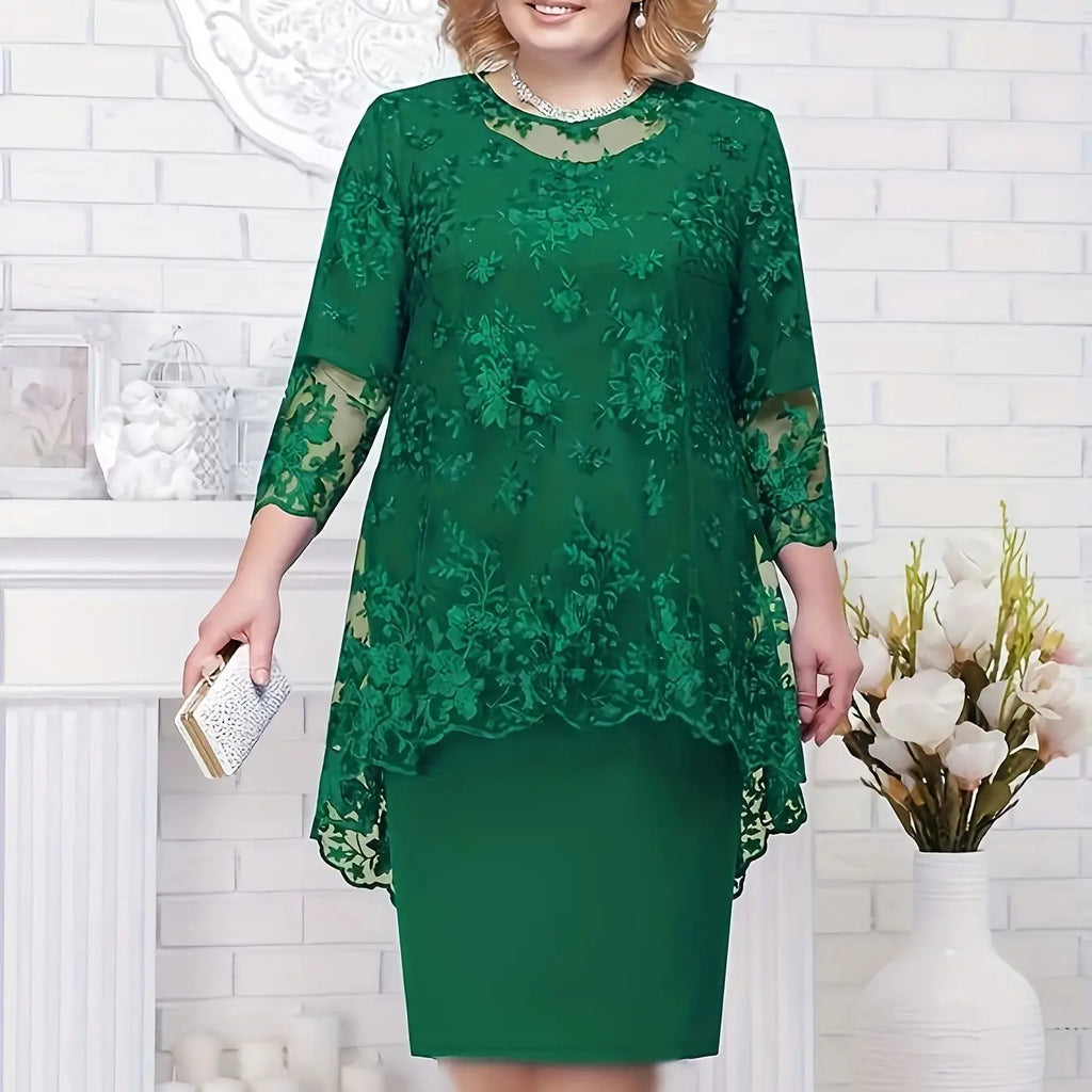 plus size Large Women's Dress New Two Piece Set Large Women's Dress Cocktail Dress 2019#