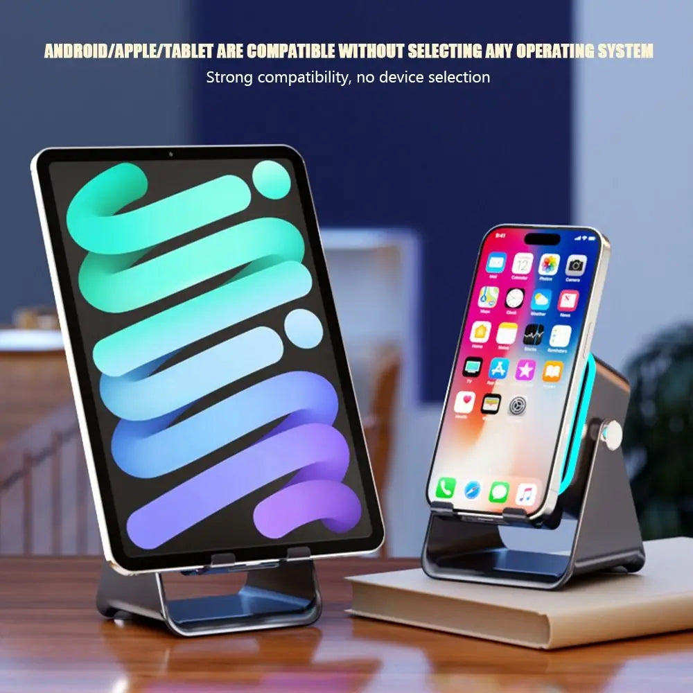 Auto-induction Wireless Induction Speaker Dual Mode RGB Ambient Light Bluetooth Speaker Enhance Sound Quality 360° Rotation