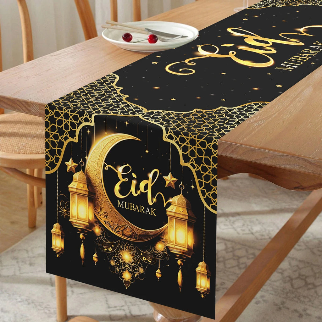 Ramadan Table Runner Eid Mubarak Decoration 2026 for Home Ramadan Kareem Ramadan Mubarak Islamic Muslim Party Eid Al-Fitr Gifts