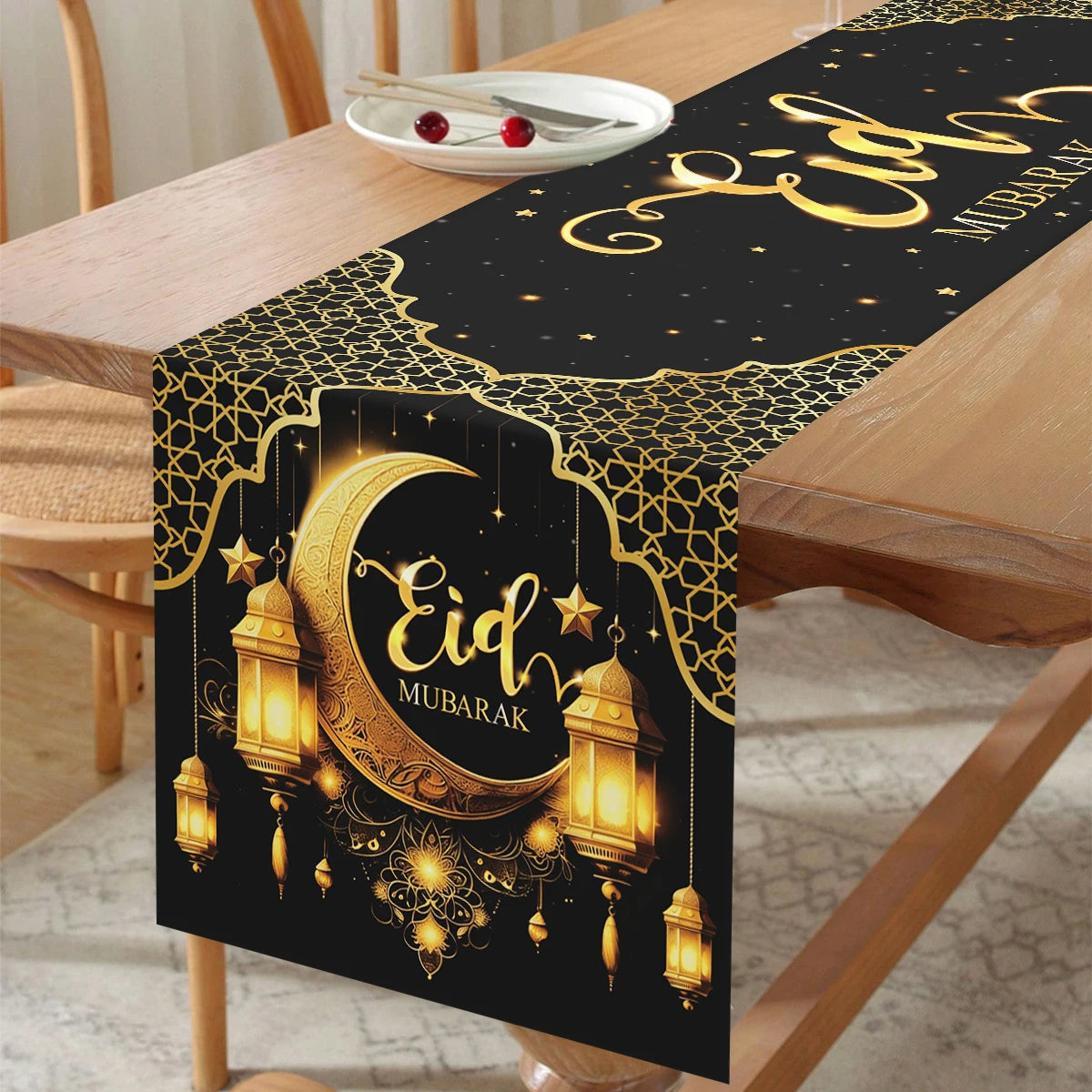 Ramadan Table Runner Eid Mubarak Decoration 2026 for Home Ramadan Kareem Ramadan Mubarak Islamic Muslim Party Eid Al-Fitr Gifts