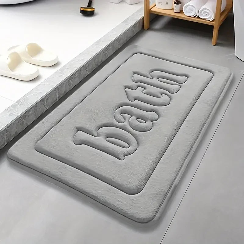 Bathroom anti slip floor mat soft bathroom mat water absorbing bath mat 1.2cm thick flannel fabric door mat home decoration
