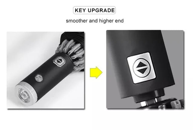 LED Umbrella Male Fully Automatic Reverse Umbrella Female Dual Purpose Folding Automatic Umbrella Large Size