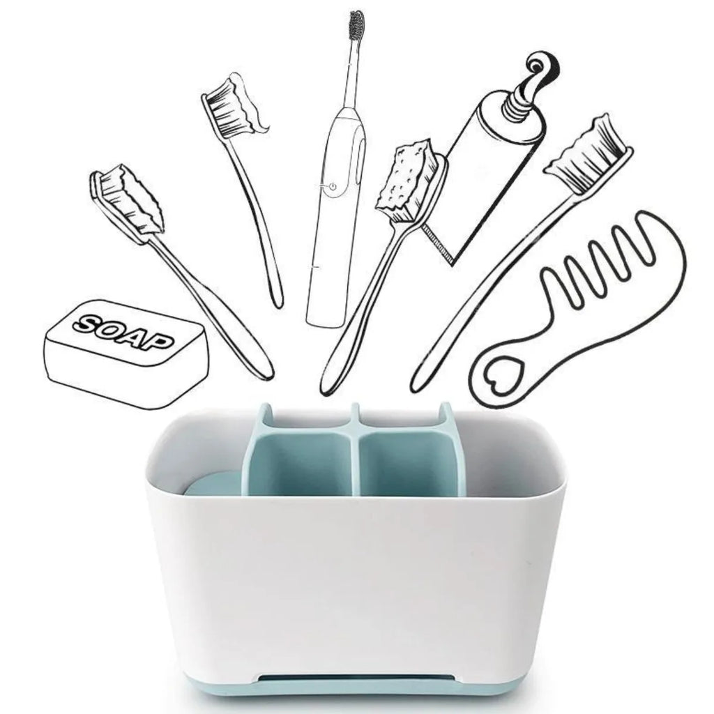 6 Girds Bathroom Organizer and Storage Desktop Holder for Toothbrush Comb Toothpaste Shower Makeup Organizer Household Items