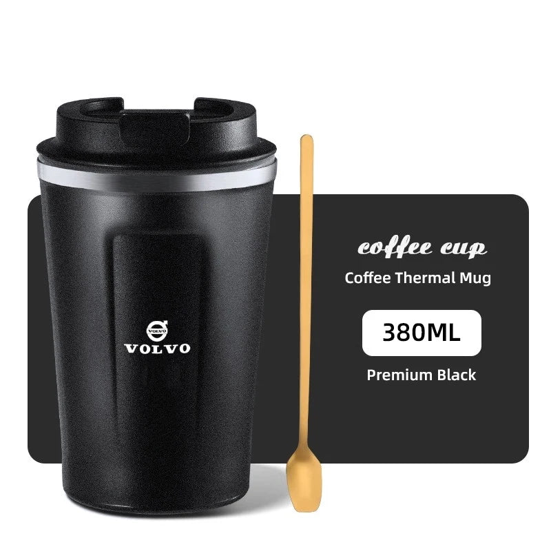 Car Logo Thermos Cup High Quality Insulated Thermos Double Wall Thermal Iced Travel Cup For Volvo V50 S60 S90 S80L EX30 V40 XC90