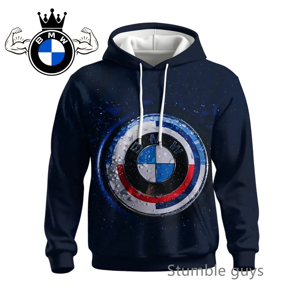 Autumn Men's BMW Hoodie Long Sleeve Sweatshirt Jacket Coat Sports Motorcycle Racing M Power Car Brand Casual Fashion