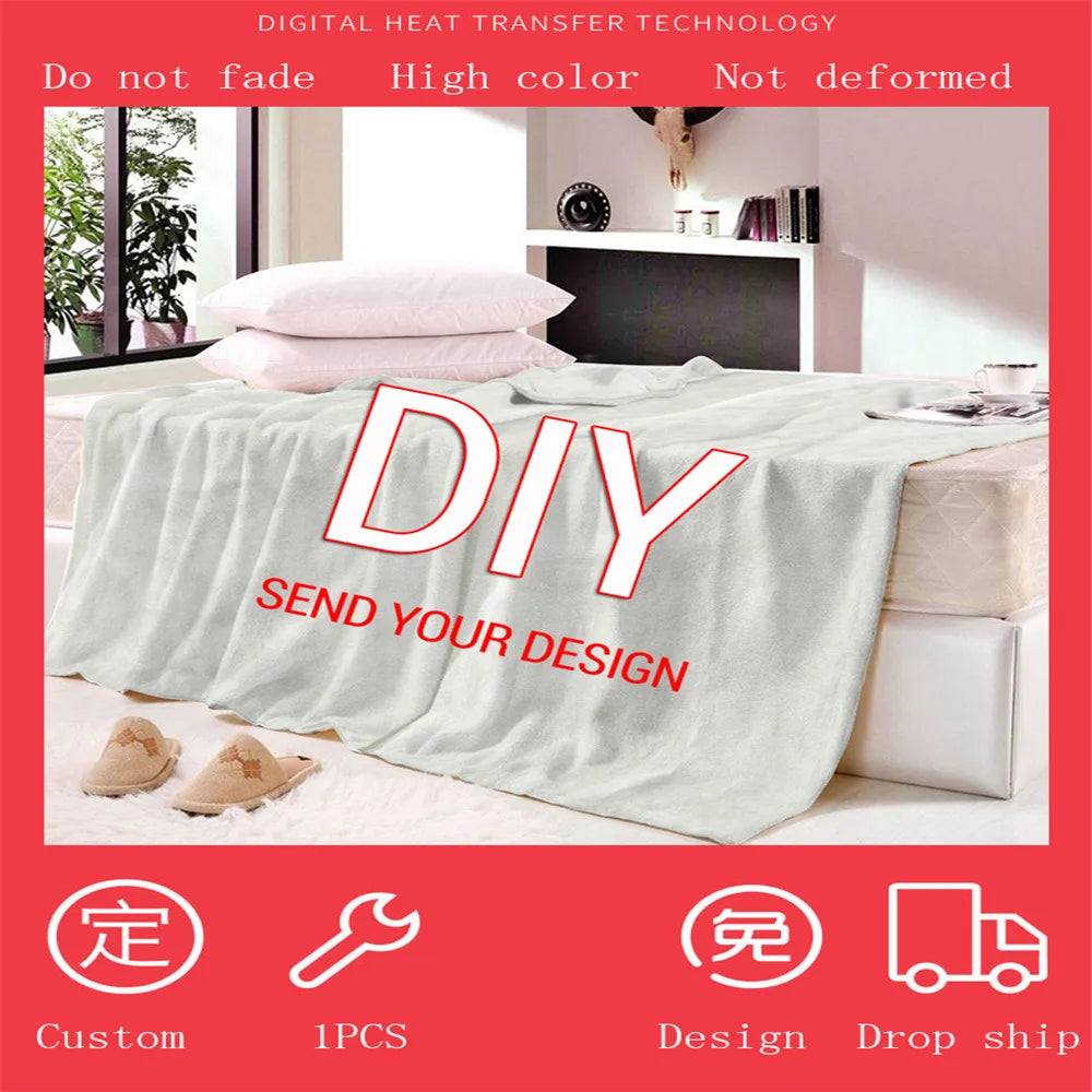 Custom Photo Blanket Personalized Christmas Gift With Your Picture Soft Fleece Throw Cozy Home Decor For Family And Friends