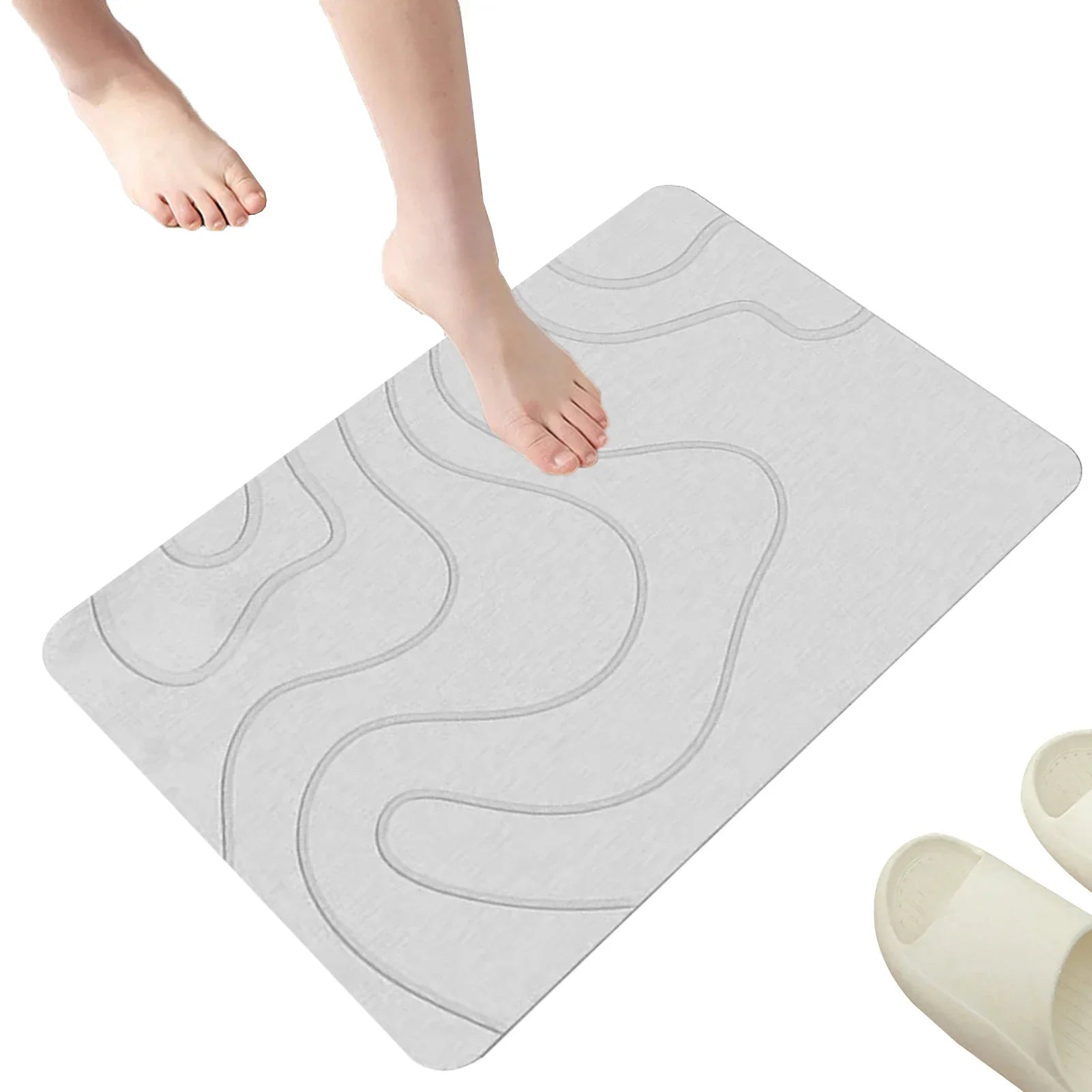 Indoor Diatomite Stone Bath Mat, Soft Diatomite Mud Mat, Water Absorption, Quick-Drying, Entrance Rugs