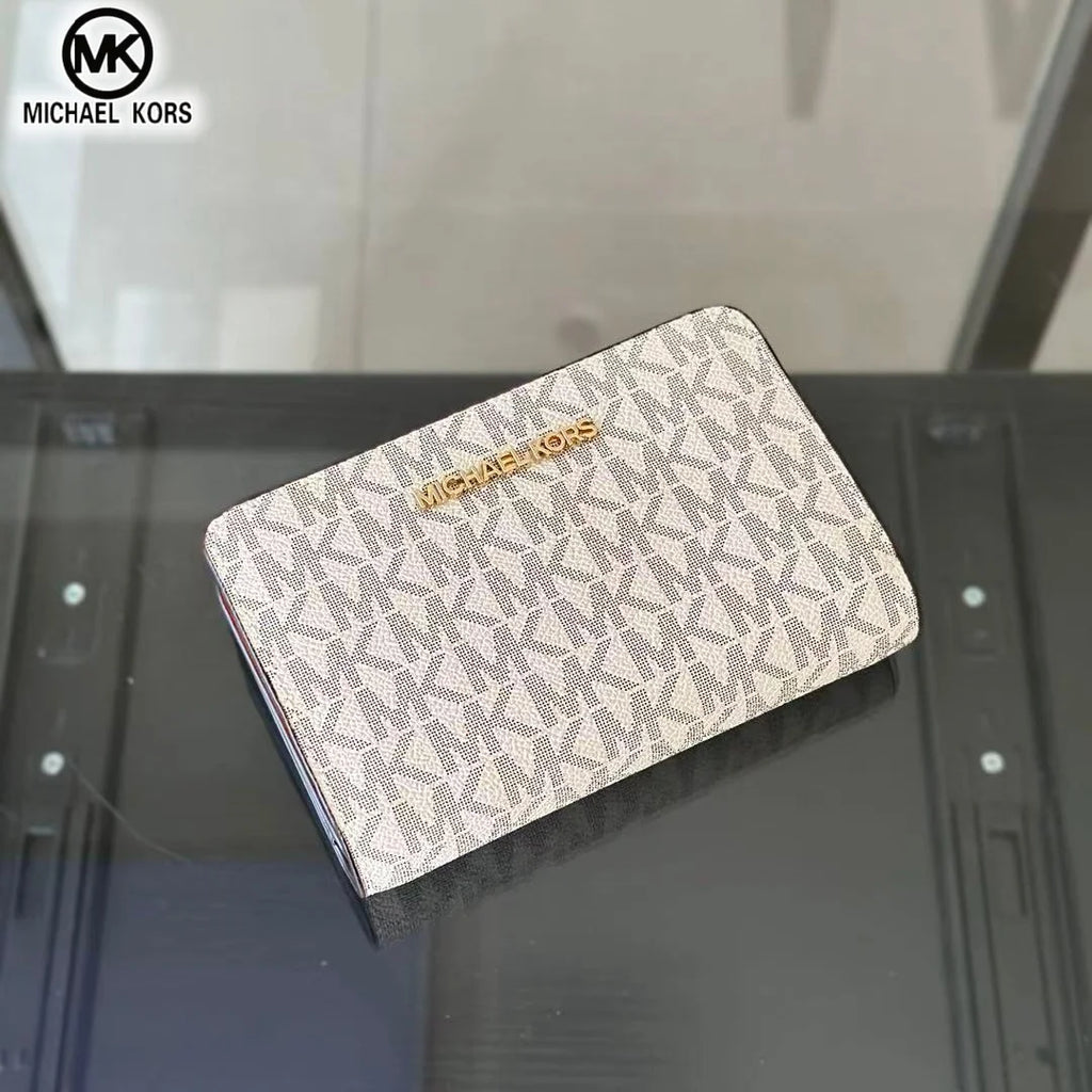 2026 New Michael Kors Women's Fashion Luxury Men's and Women's MK Leisure High end Wallet Card Bag Folding Versatile Zero Wallet