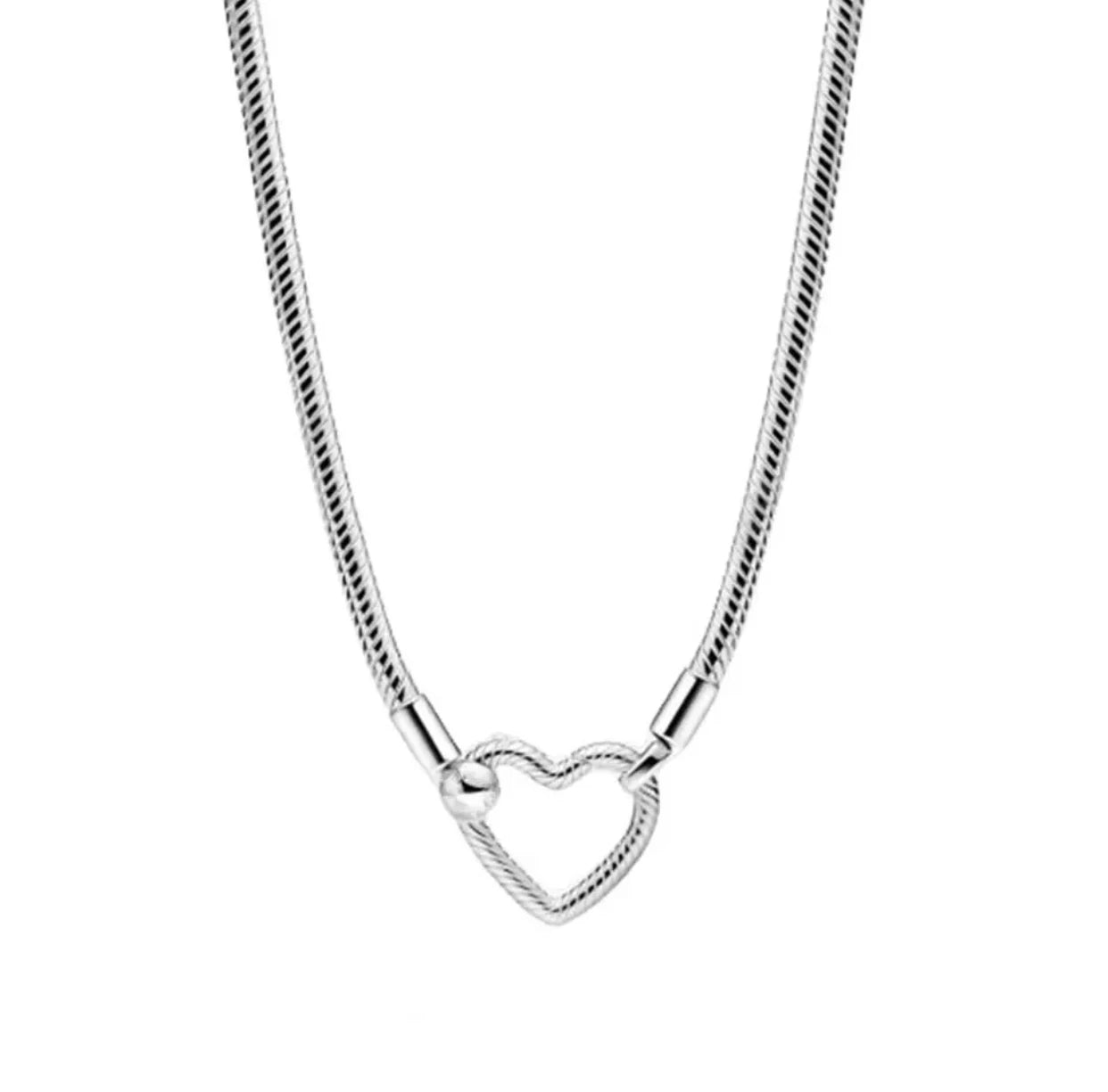 Exquisite 100% 925 sterling silver eternal heart-shaped circular pendant necklace for women DIY jewelry Valentine's Day gift
