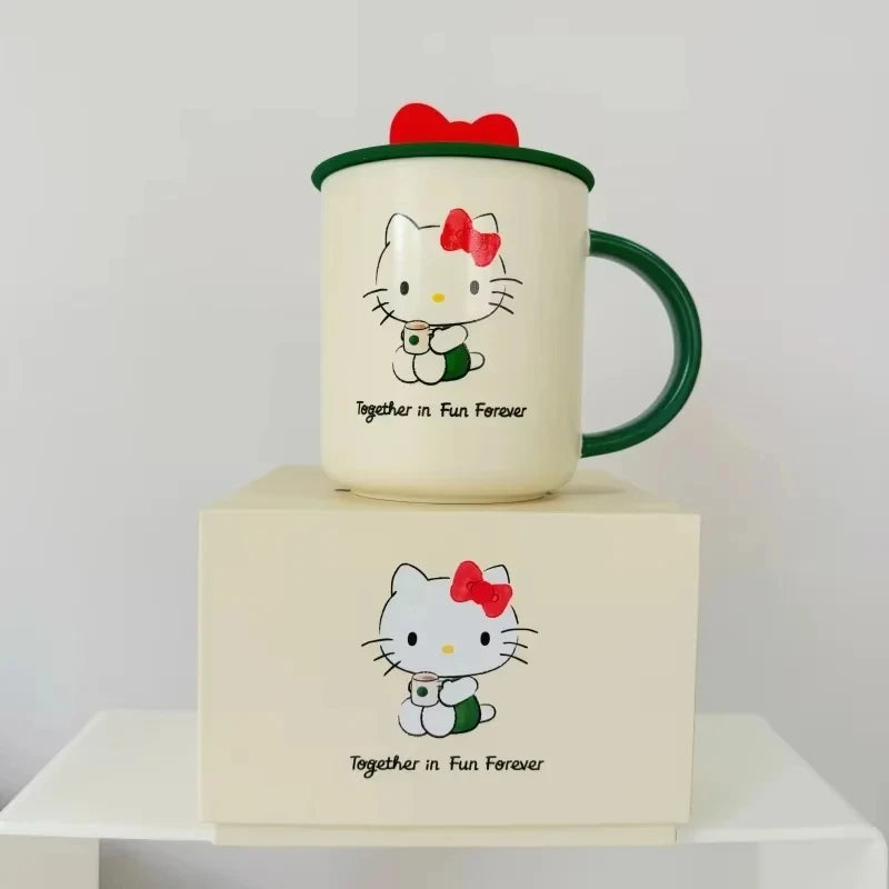 New Hot Limited Edition Sanrio Hello Kitty Co-Branded Cute Mug Straw Cups Stainless Steel Cup Collectibles Cups Halloween Gifts