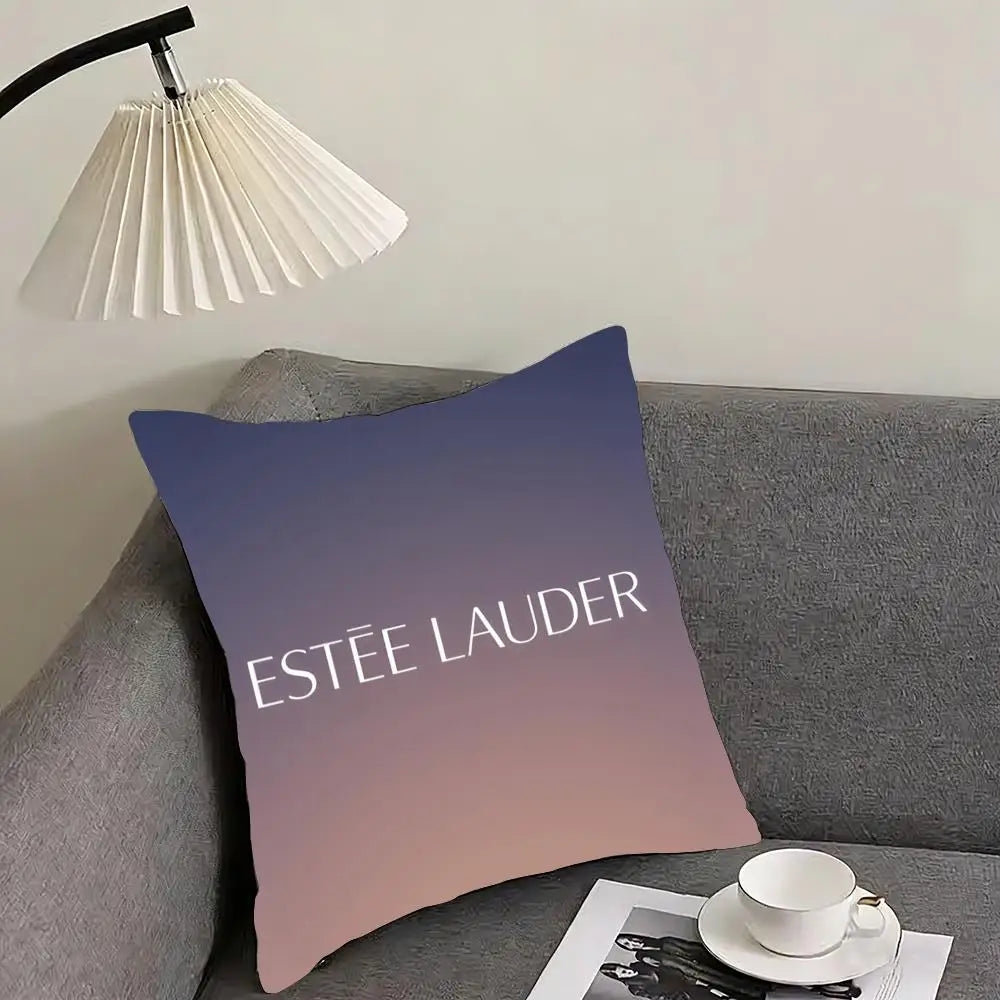 Luxury E-Estee l-Lauder Cushion Cover Elegant Comfort Pillowcase Sofa Bed Double-sided Printed Invisible Zipper Home Decor