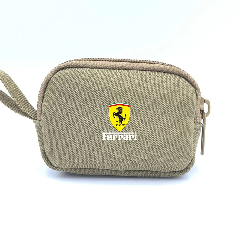 Car Logo Portable Mini Coin Purse Key Bag Storage Bag for Ferrari Series 296 GTB GTS Roma Purosangue 812 Competizione SF90 F8